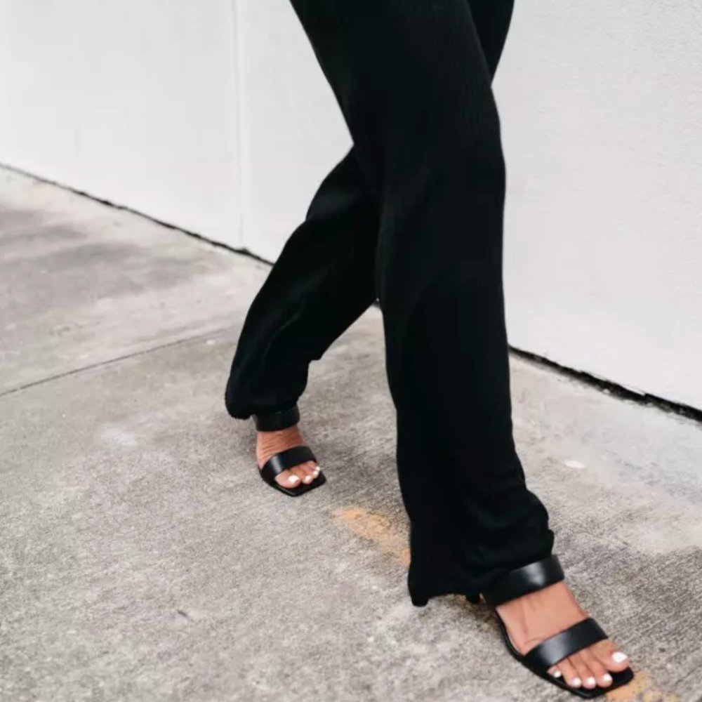 Vince Camuto ASlee Two-Strap Mule Heeled Sandals